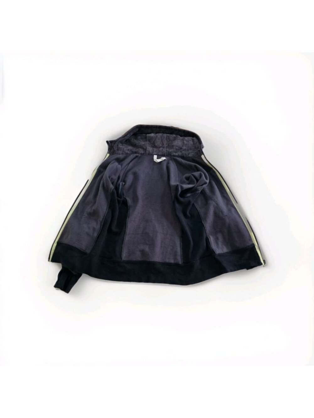 Lululemon Scuba Hoodie Womens 12 Black Gray Zip Abstract Fleece Inside Logo Yoga - Picture 13 of 16